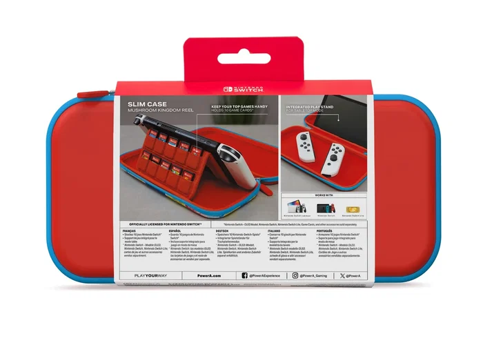 PowerA NSCS0305-01 Funda Protectora Rígida para Nintendo Switch / Lite / OLED - Temática Mushroom Kingdom, Multicolor, Malla, Cremallera, 10 Ranuras para Juegos PowerA NSCS0305-01 Funda Protectora Rígida para Nintendo Switch / Lite / OLED - Temática Mushroom Kingdom, Multicolor, Malla, Cremallera, 10 Ranuras para Juegos