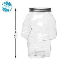 Bote Con Tapa De Calavera Transparente Para Decoración Halloween