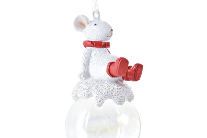 DKD Home Decor Decoración Colgante de Resina Surtida en Rojo y Blanco