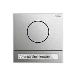 GIRA 5565920 Türtastionsmodul System 106 2-Drahtbus con Conector de 10 polos, Acero Inoxidable IP54, para Control de Iluminación y Altavoz
