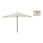 Amazonia Parasol para Jardín Crudo con Mango de Madera, Ø2,6 x 2,2 m, Sistema Apertura Manual, Tejido UPF+30, 180 g/m², 6 Varillas