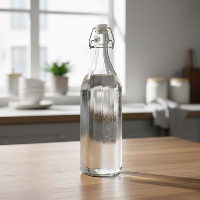 Botella Mesa Vidrio con Tapón Granity Quid 1 L (6 Unidades)