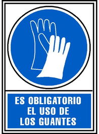 Archivo 2000 Señal "Obligatorio Uso De Guantes" 210x297mm PVC Azul y Blanco