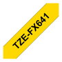 Brother TZe-FX641 Cinta laminada flexible Negro sobre Amarillo 18mm x 8m