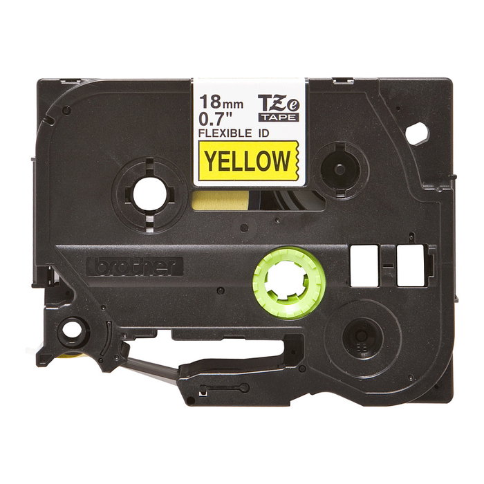 Brother TZe-FX641 Cinta laminada flexible Negro sobre Amarillo 18mm x 8m