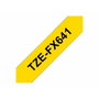 Brother TZe-FX641 Cinta laminada flexible Negro sobre Amarillo 18mm x 8m