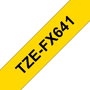 Brother TZe-FX641 Cinta laminada flexible Negro sobre Amarillo 18mm x 8m