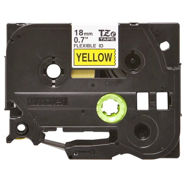 Brother TZe-FX641 Cinta laminada flexible Negro sobre Amarillo 18mm x 8m