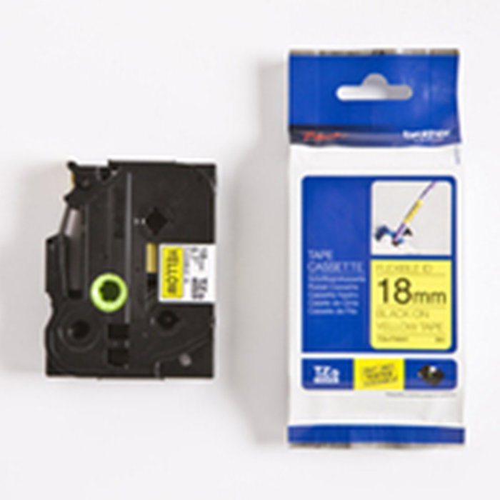 Brother TZe-FX641 Cinta laminada flexible Negro sobre Amarillo 18mm x 8m