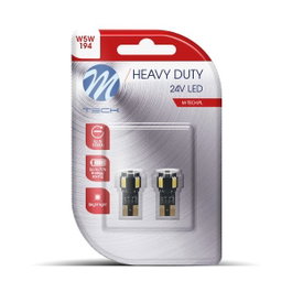 M-Tech Blíster 2X M-Tech HD LB9804W W5W 4XSMD5630 + 1XHP LED 24V Blanco Frío