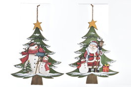 DKD Home Decor Decoración Colgante de Madera 28,5x2x34,5 cm Surtido de 2 Colores