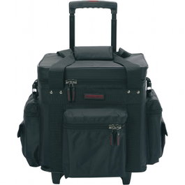 MAGMA Lp-Bag 100 Trolley Funda para Vinilos Negra/Roja para 90 Discos con Ruedas y Asa Telescópica