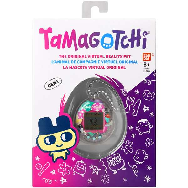 Bandai Tamagotchi Original, Mascota Virtual Electrónica con Sonido y Luces, 5.5x4.5x2.5 cm, Incluye Pila CR2, Modelo Surtido, para 8+ Años