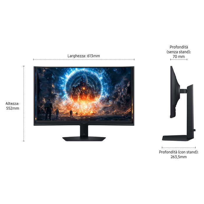 Samsung Monitor Gaming 27" S27FG602EU QHD 2560x1440 IPS 350Hz 1ms NVIDIA G-SYNC AMD FreeSync Premium HDR400 Quantum Dot Negro