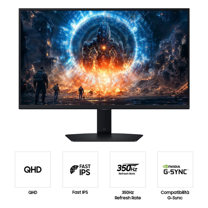 Samsung Monitor Gaming 27" S27FG602EU QHD 2560x1440 IPS 350Hz 1ms NVIDIA G-SYNC AMD FreeSync Premium HDR400 Quantum Dot Negro