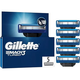 Gillette MACH3 TURBO Cuchillas de repuesto, 5 unidades