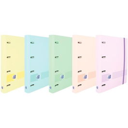 Oxford Carpeta Anillas Ebinder 4x25 mm Live&Go Polyfoam A5+ Dots Pastel con Tapa Resistente y Goma Elástica