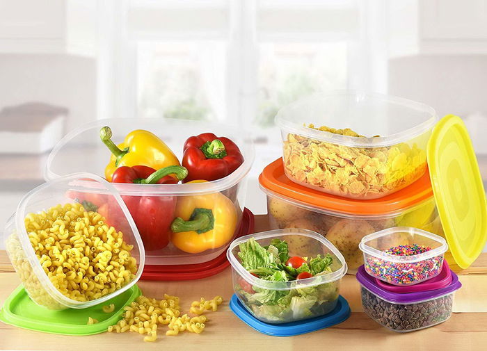 Privilege Set 7 Fiambreras Apilables Cuadrada 25.6 cm Ancho x 25.5 cm Largo x 12.5 cm Alto (12 Unidades)