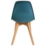Home Deco Factory Silla STOCKHOLM Azul Turquesa Diseño Escandinavo Patas Madera Plástico 84.6 cm