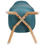 Home Deco Factory Silla STOCKHOLM Azul Turquesa Diseño Escandinavo Patas Madera Plástico 84.6 cm