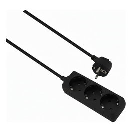 Helos CLASSIC Regleta de enchufes 3 salidas, 3 m, negro