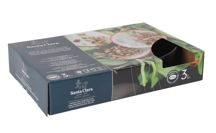 Sta Cla Fuente Oval Horno Borosilicato 3 Litros 35 x 24 x 6.5 cm (2 Unidades)