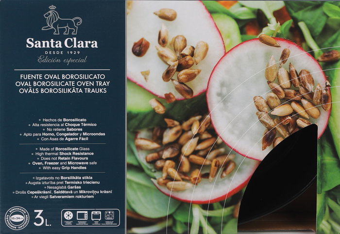 Sta Cla Fuente Oval Horno Borosilicato 3 Litros 35 x 24 x 6.5 cm (2 Unidades)