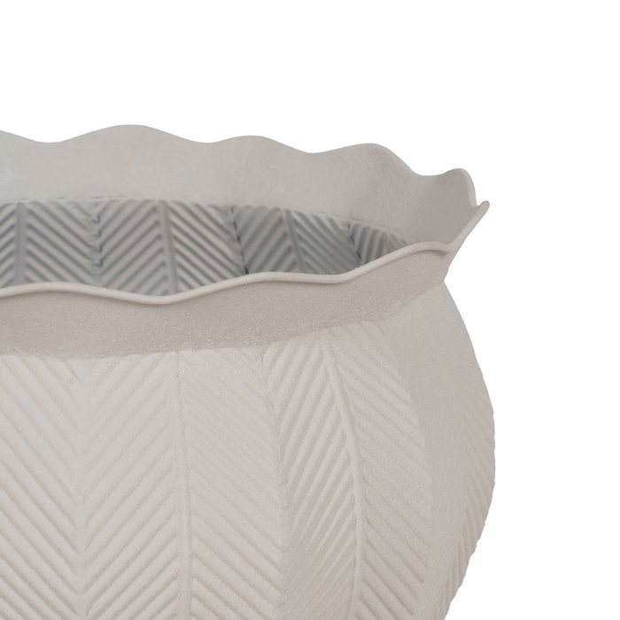 S/3 Maceteros Blanco Metal Decoración 25 X 25 X 28 cm S/3 Maceteros Blanco Metal Decoración 25 X 25 X 28 cm