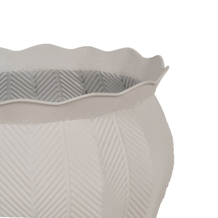 S/3 Maceteros Blanco Metal Decoración 25 X 25 X 28 cm S/3 Maceteros Blanco Metal Decoración 25 X 25 X 28 cm