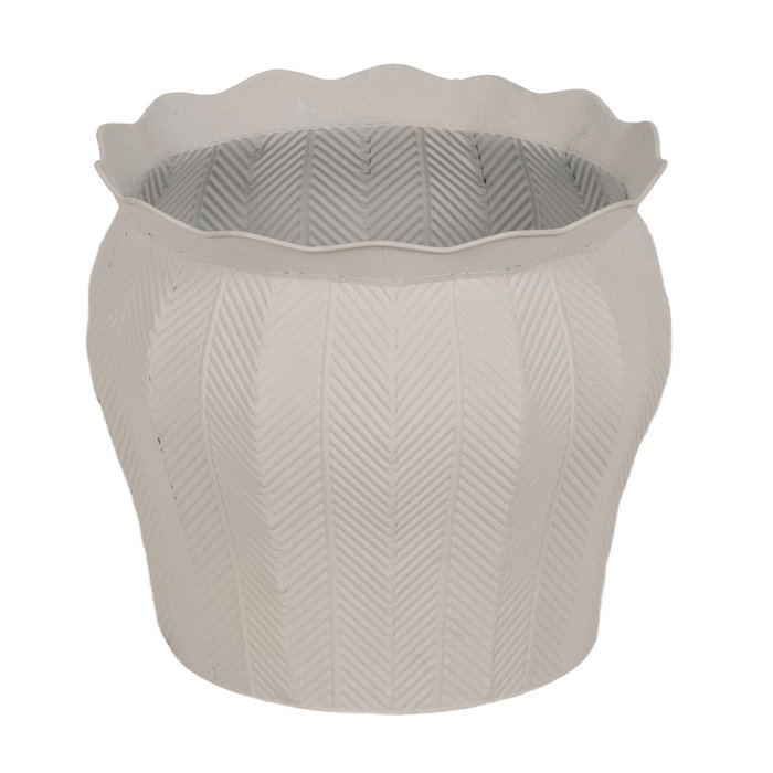 S/3 Maceteros Blanco Metal Decoración 25 X 25 X 28 cm S/3 Maceteros Blanco Metal Decoración 25 X 25 X 28 cm