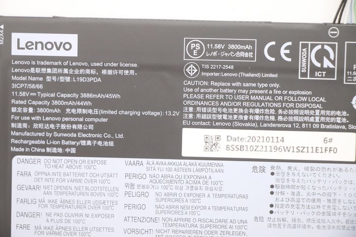 Lenovo Batería L19D3PDA de 45Wh y 11,58V Lenovo Batería L19D3PDA de 45Wh y 11,58V