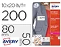 Avery Identificativo Adhesivo Acetato de Seda 80x50 mm Removible Laser Caja 100 Unidades