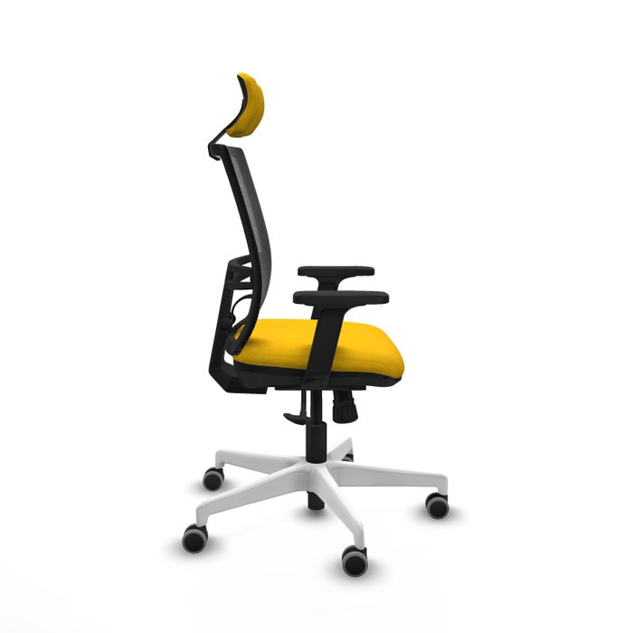 PIQUERAS Y CRESPO Silla de oficina Yunquera con mecanismo Sincro, Amarillo y Negro
