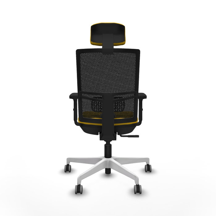 PIQUERAS Y CRESPO Silla de oficina Yunquera con mecanismo Sincro, Amarillo y Negro