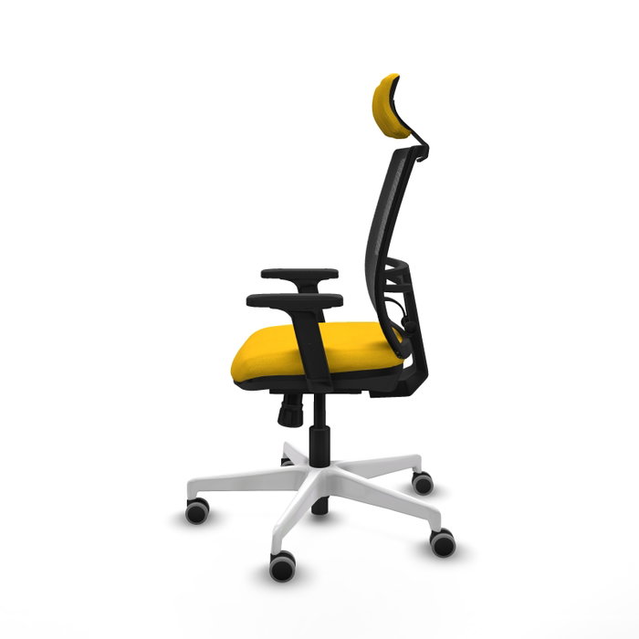 PIQUERAS Y CRESPO Silla de oficina Yunquera con mecanismo Sincro, Amarillo y Negro