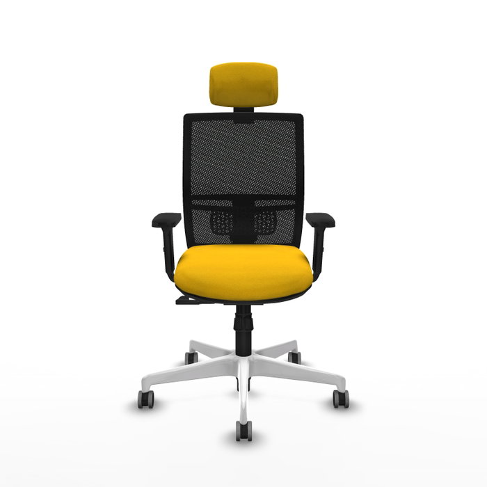 PIQUERAS Y CRESPO Silla de oficina Yunquera con mecanismo Sincro, Amarillo y Negro