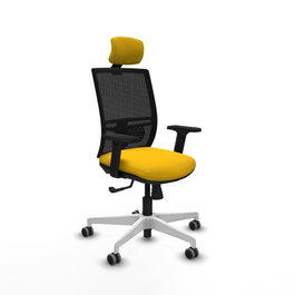PIQUERAS Y CRESPO Silla de oficina Yunquera con mecanismo Sincro, Amarillo y Negro