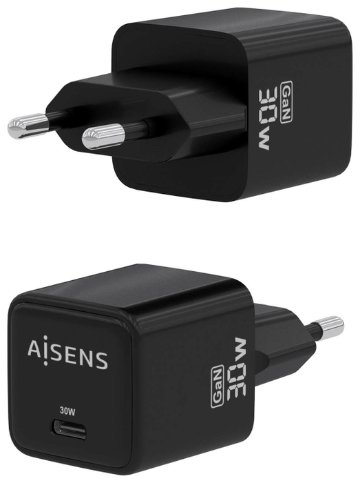 Aisens Cargador GaN 30W USB-C Negro Aisens Cargador GaN 30W USB-C Negro