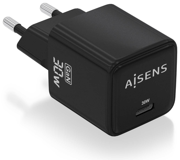 Aisens Cargador GaN 30W USB-C Negro Aisens Cargador GaN 30W USB-C Negro