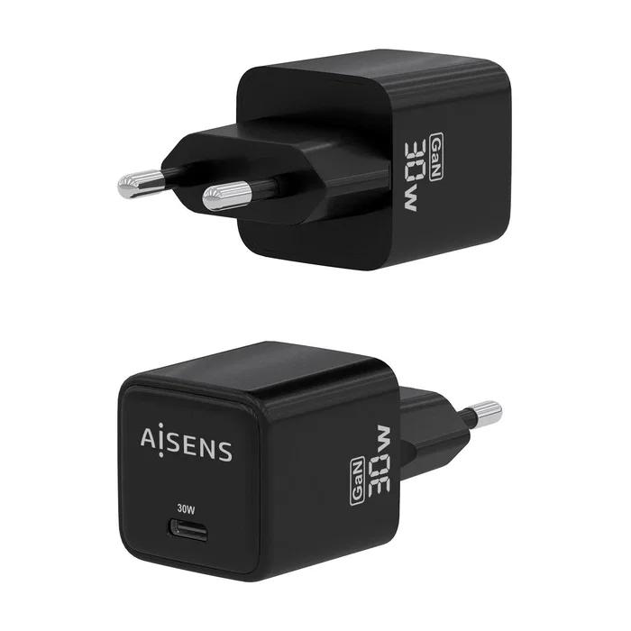 Aisens Cargador GaN 30W USB-C PD3.0 QC4.0 Negro ASCH-30W1P036-BK Aisens Cargador GaN 30W USB-C PD3.0 QC4.0 Negro ASCH-30W1P036-BK