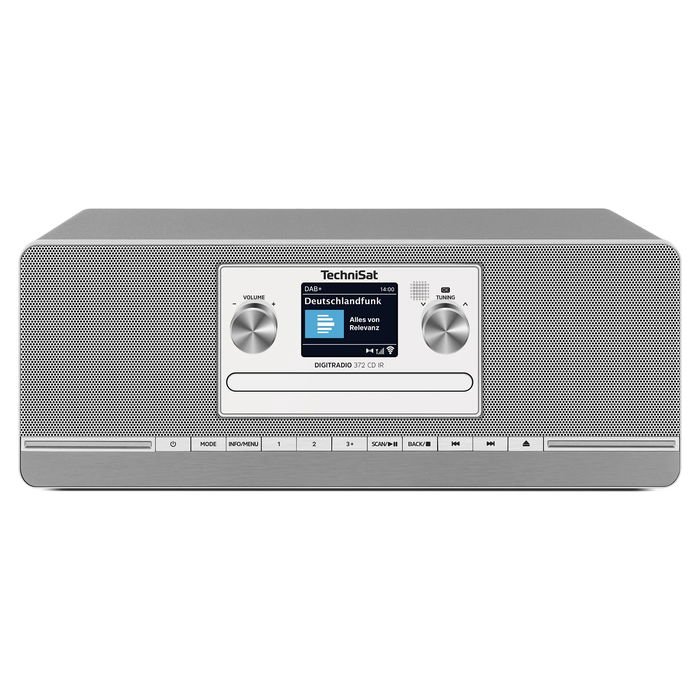 TechniSat DigitRadio 372 CD IR - Radio Internet con CD, DAB+, FM, Bluetooth 5.0, WiFi, Pantalla TFT 2.4", Altavoces Estéreo, Plata