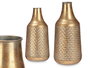 Giftdecor Jarron Relieve Conico Oro Envejecido Metal 21 cm x 44 cm x 21 cm (Set de 4)