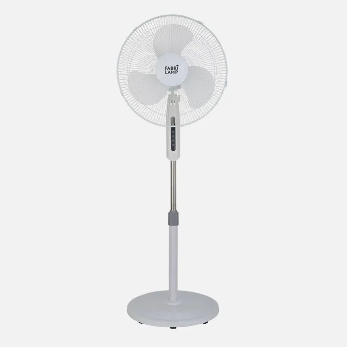 Fabrilamp Estesio 183941001 - Ventilador de pie blanco, 3 velocidades, oscilante, 40W, altura regulable 105-130 cm Fabrilamp Estesio 183941001 - Ventilador de pie blanco, 3 velocidades, oscilante, 40W, altura regulable 105-130 cm