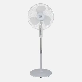Fabrilamp Estesio 183941001 - Ventilador de pie blanco, 3 velocidades, oscilante, 40W, altura regulable 105-130 cm