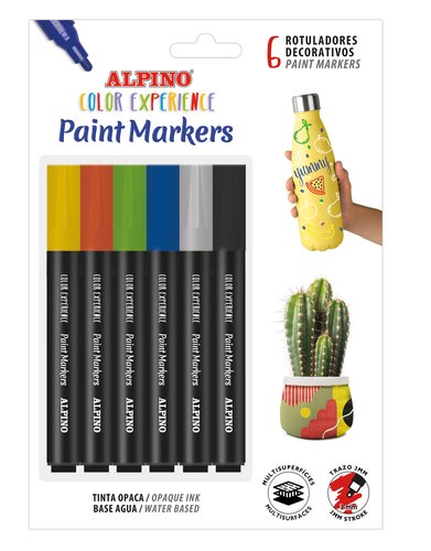 Rotul.Alpino Paint Marker Blister De 6 (Colores Basicos) Rotul.Alpino Paint Marker Blister De 6 (Colores Basicos)