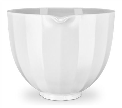 Kitchenaid 5KSM2CB5PWS Bol de Cerámica Blanco, Ligero, Apto Microondas, Horno y Congelador, con Pico Vertedor y Asa