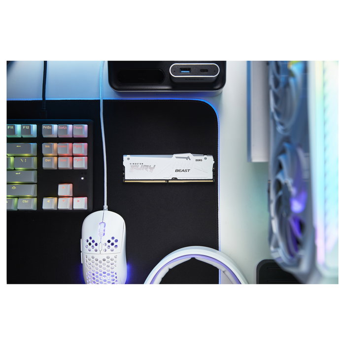 Kingston FURY Beast 64GB DDR5 5200MT/s CL40 Kit de 2 Blanco RGB XMP