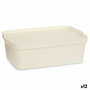 Caja de Almacenaje con Tapa Kipit Crema Plástico 14 L (12 Unidades)