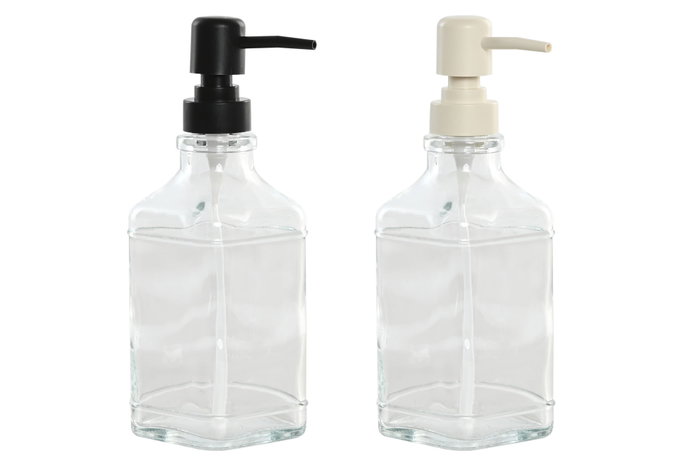 DKD Home Decor Set de 2 Dosificadores de Cristal 500 ml Surtido