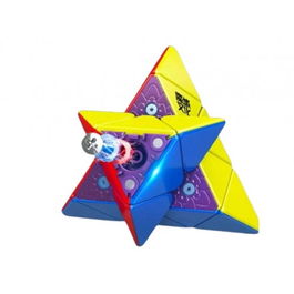 Moyu Weilong Pyraminx M MagLev - Pyraminx Speed Cube con Sistema Magnético Ajustable y MagLev, Púrpura